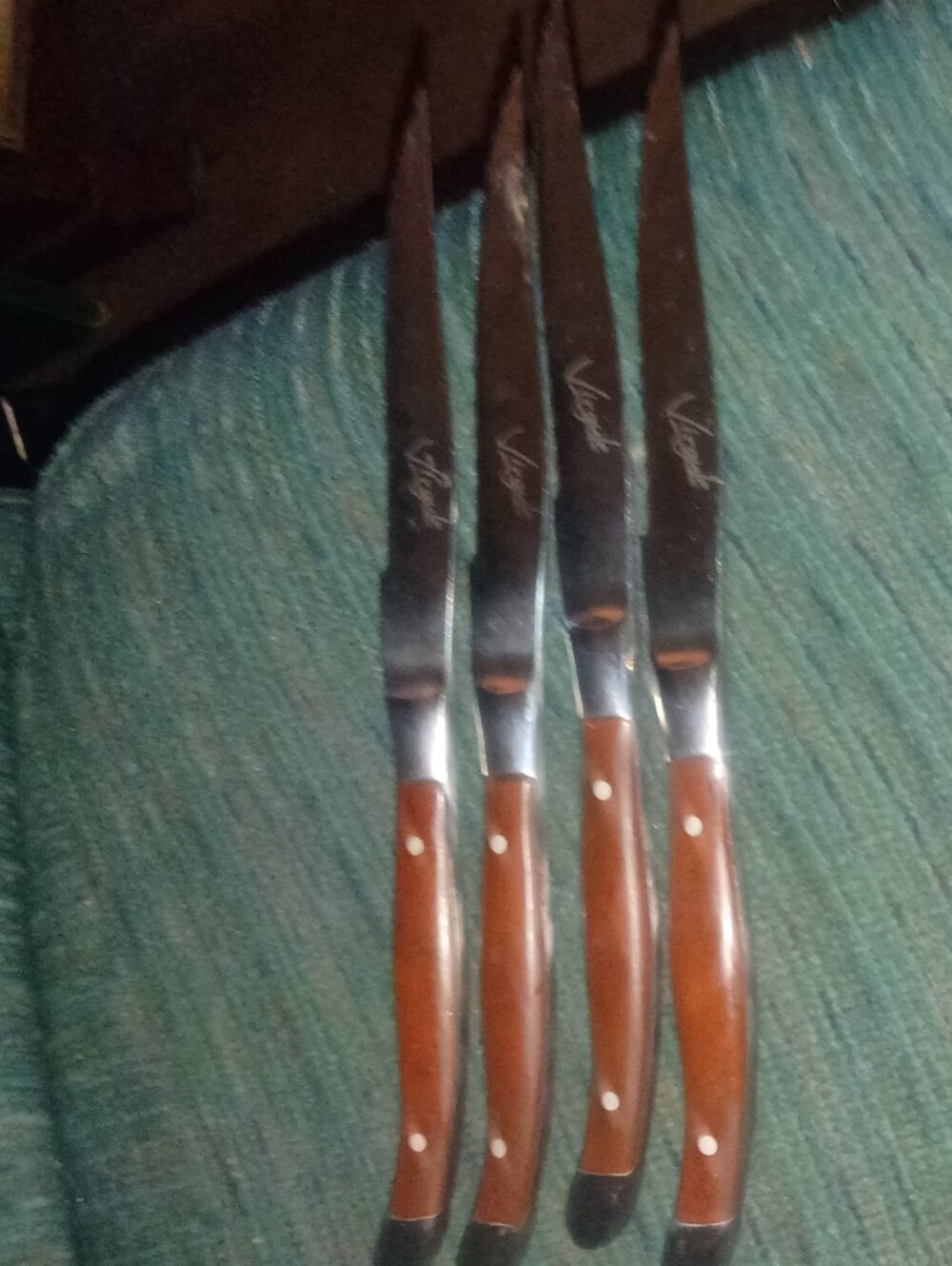 Classic Brown Handle Steak Knives - Set of 4 Amefa Virgule